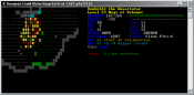 ASCII screenshot showing the Firestorm spell in action
